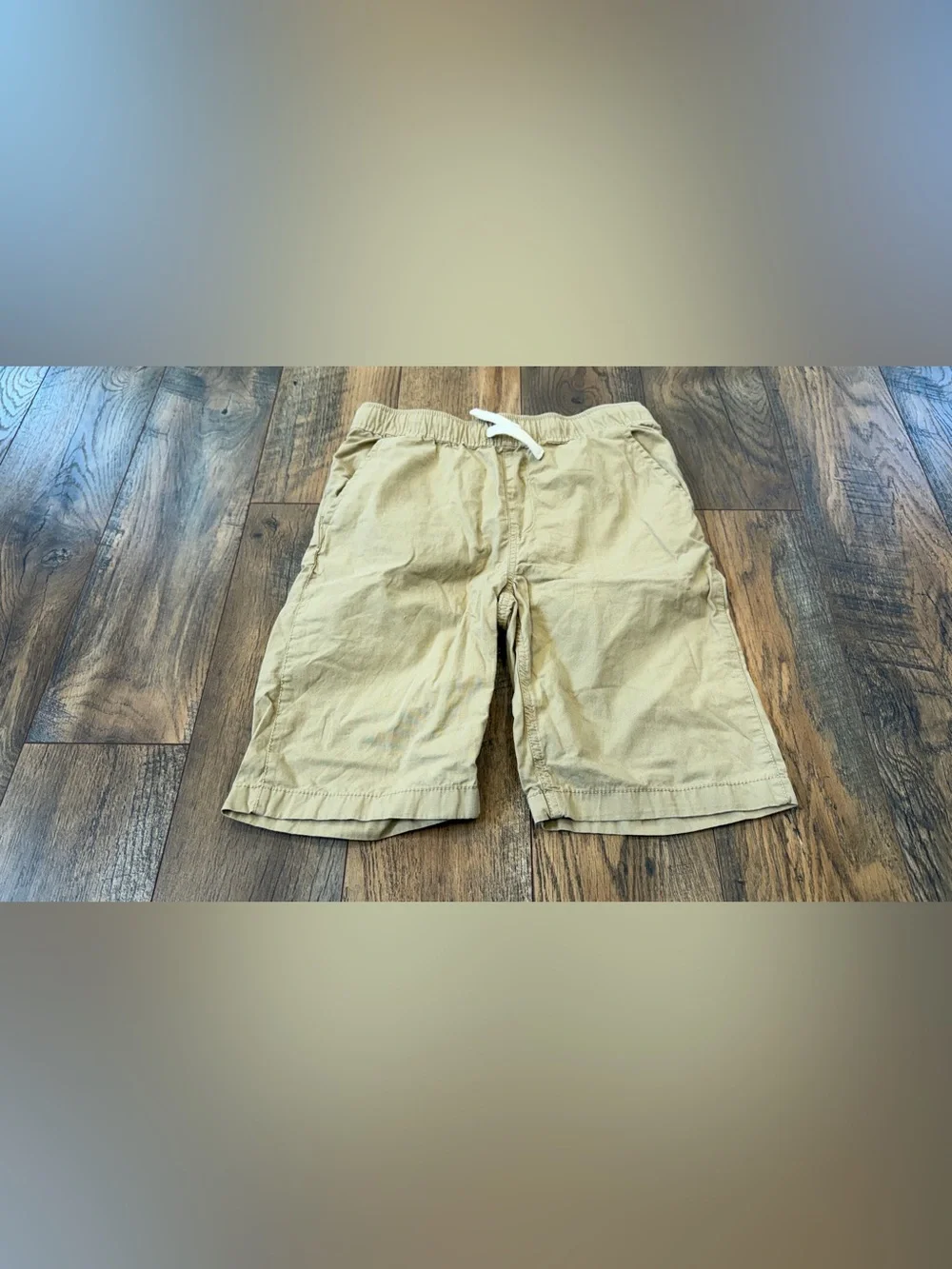 Children's Place Chino Shorts Boys Size 16 Khaki Tan Drawstring Elastic Waist
